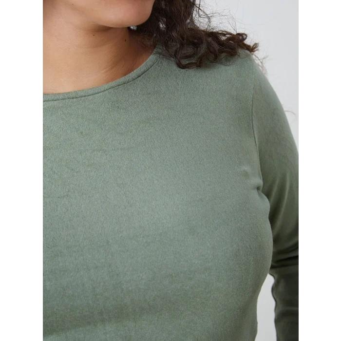 LCWAIKIKI Classic Yeşil Bisiklet Yaka Kadın Tişört