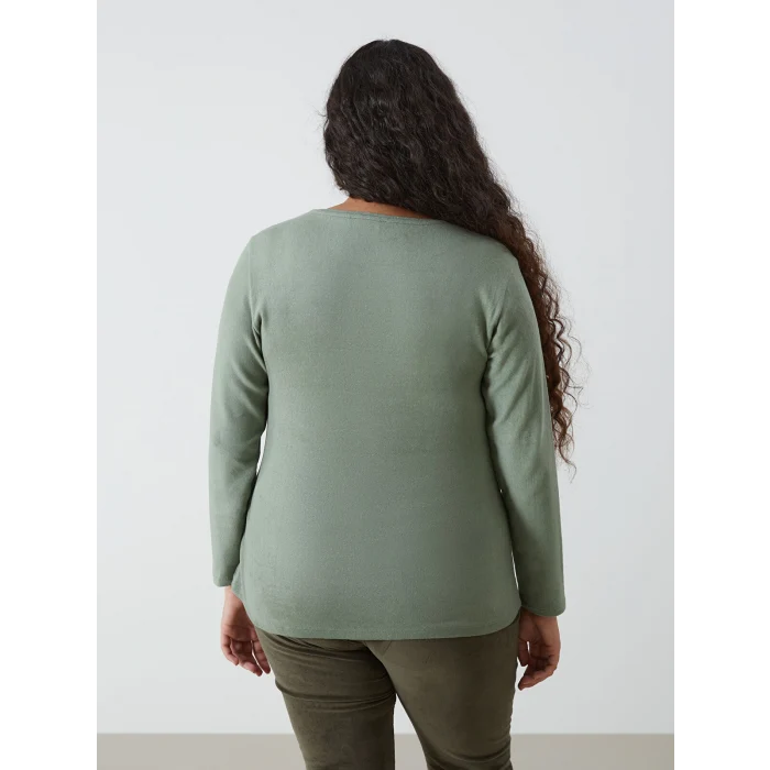 LCWAIKIKI Classic Yeşil Bisiklet Yaka Kadın Tişört