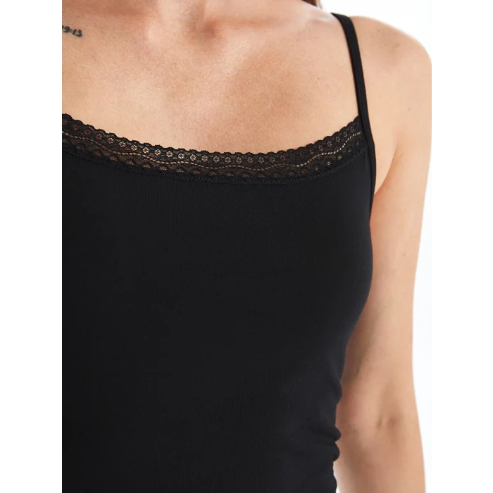 LCW DREAM Siyah U Yaka Düz Askılı Kadın Atlet