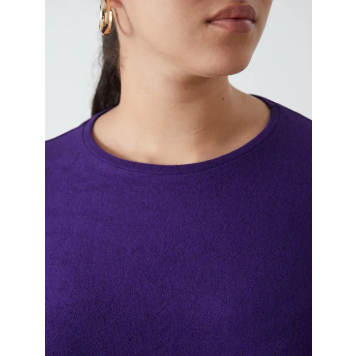 LCWAIKIKI Classic Mor Bisiklet Yaka Kadın Tişört