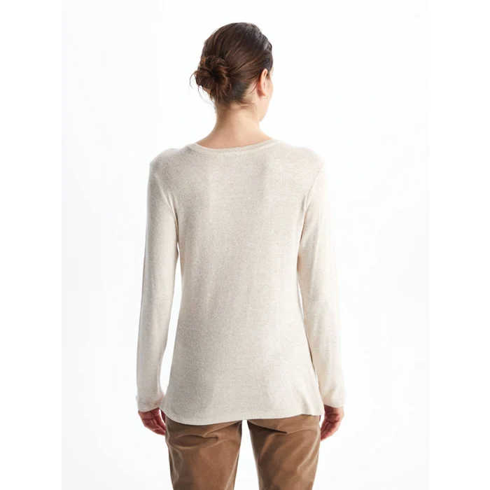 LCWAIKIKI Classic Bej Bisiklet Yaka Kadın Tişört