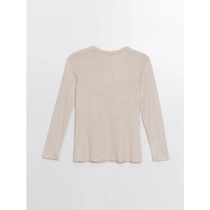 LCWAIKIKI Classic Bej Bisiklet Yaka Kadın Tişört