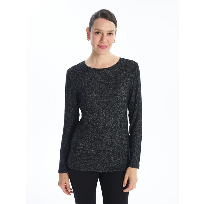 LCWAIKIKI Classic Siyah Bisiklet Yaka Kadın Tişört