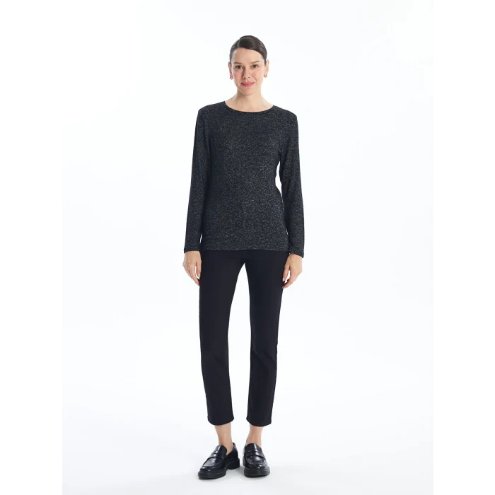 LCWAIKIKI Classic Siyah Bisiklet Yaka Kadın Tişört