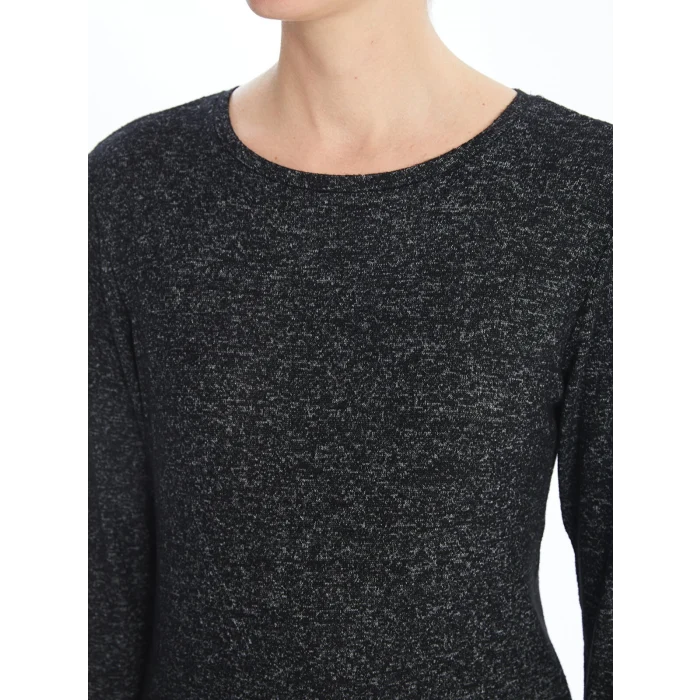 LCWAIKIKI Classic Siyah Bisiklet Yaka Kadın Tişört