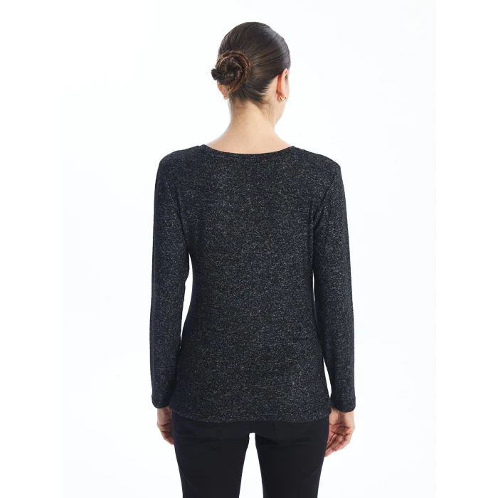 LCWAIKIKI Classic Siyah Bisiklet Yaka Kadın Tişört