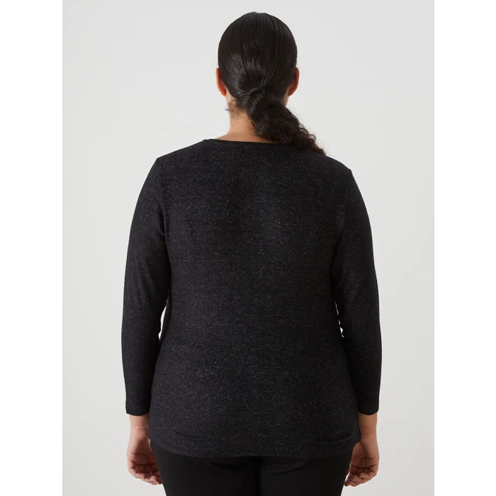 LCWAIKIKI Classic Siyah Bisiklet Yaka Kadın Tişört