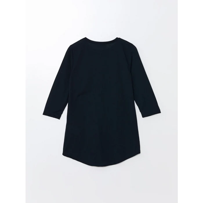 LCWAIKIKI Basic Lacivert Bisiklet Yaka Pul İşlemeli Kadın Bluz