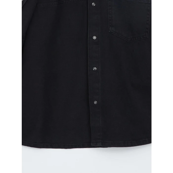 LCW Vision Siyah Oversize Kadın Jean Gömlek Ceket