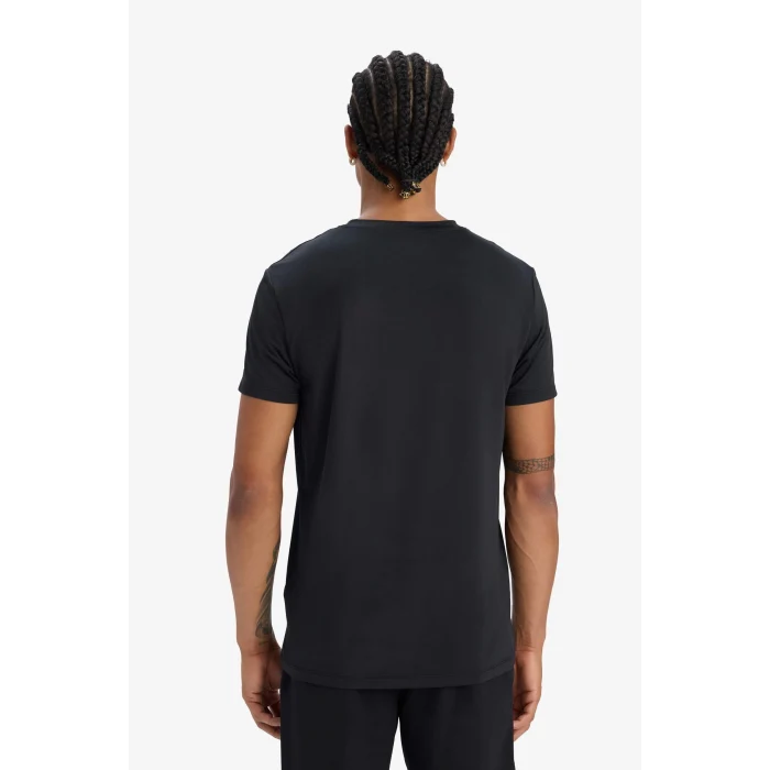 Defacto D7811 Siyah DeFactoFit Esnek Kumaş Slim Fit Dar Kesim Bisiklet Yaka Baskılı Sporcu Kısa Kollu Tişört