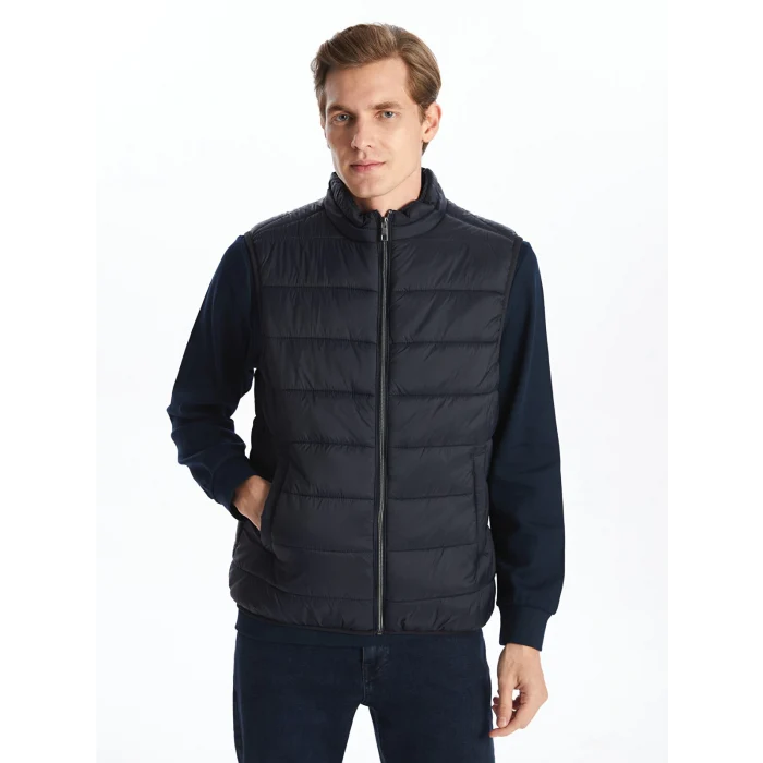 LCWAIKIKI Classic Lacivert Standart Kalıp Dik Yaka Erkek Şişme Yelek