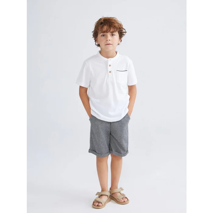 LCW Kids Beyaz Pike Erkek Çocuk Tişört ve Pantolon 2li