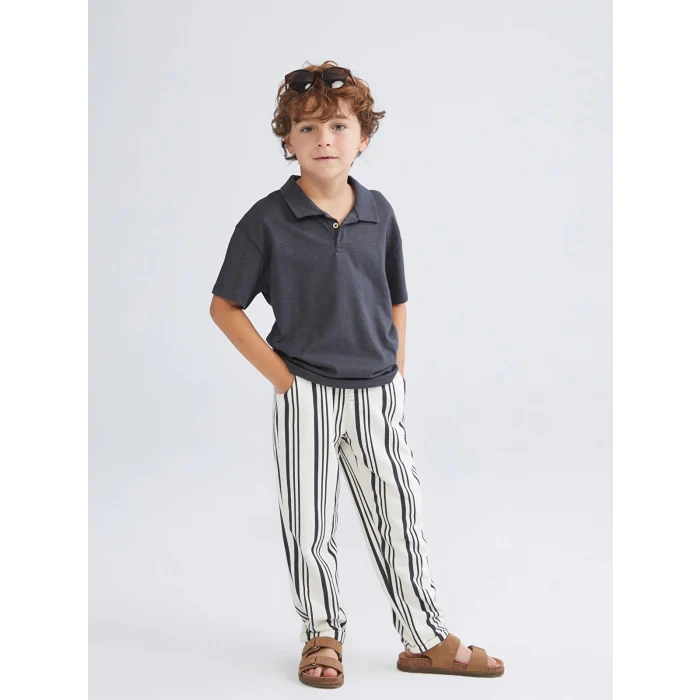 LCW Kids Antrasit Polo Yaka Erkek Çocuk Tişört ve Pantolon 2li