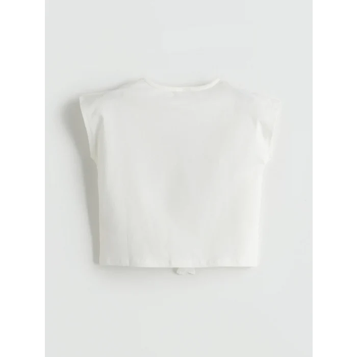 LCW Kids Ekru Çiçekli Kız Çocuk Bluz ve Şort Etek 2li