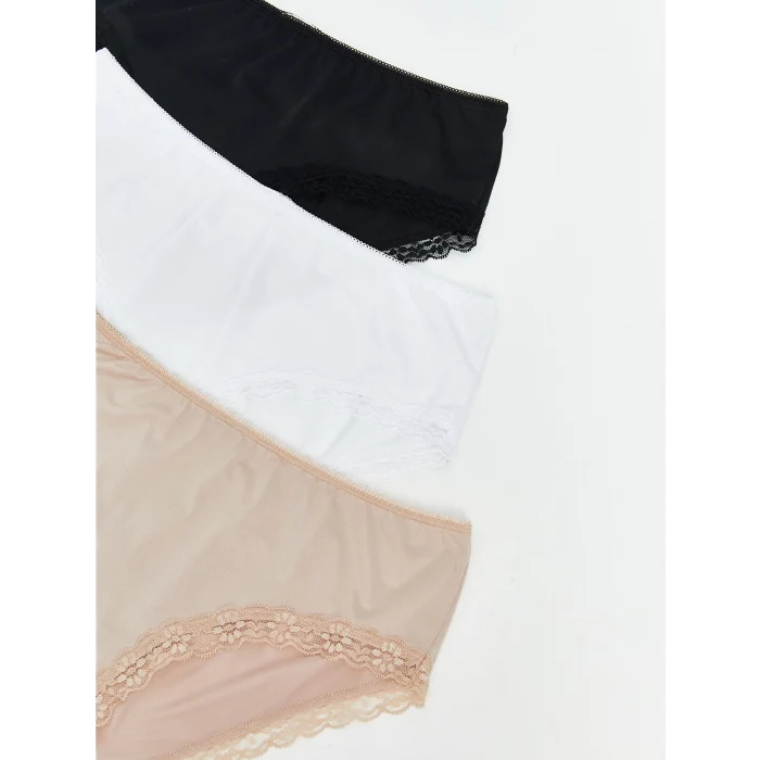 LCW DREAM Siyah Dantel Detaylı Hipster Külot 3lü Paket