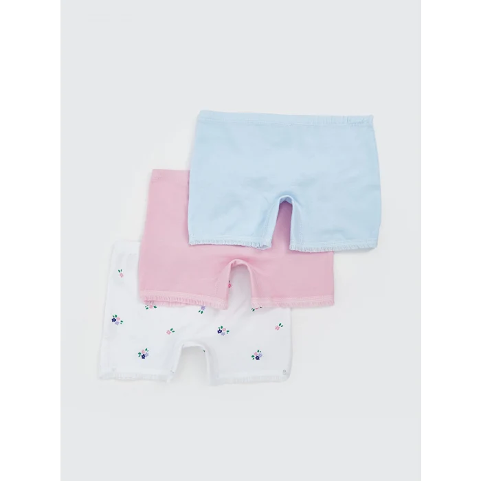 LCW Kids Beyaz Baskılı Kız Çocuk Boxer 3lü