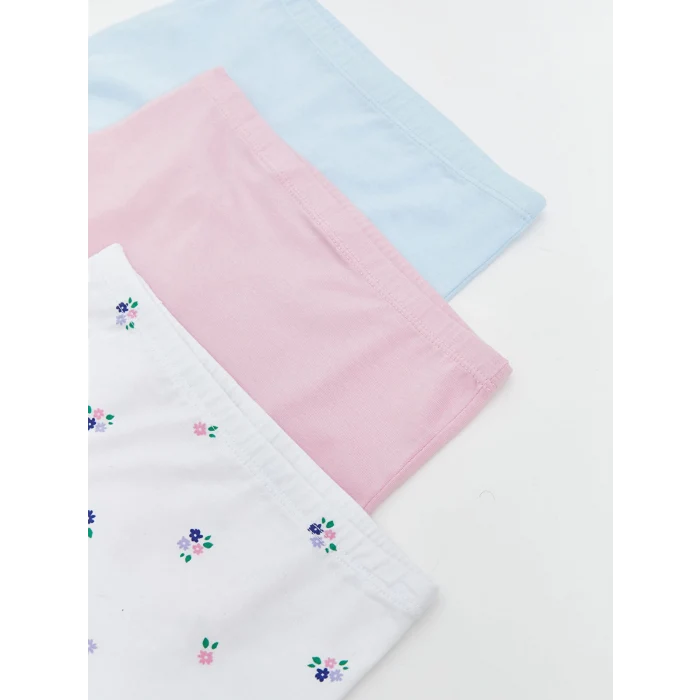 LCW Kids Beyaz Baskılı Kız Çocuk Boxer 3lü