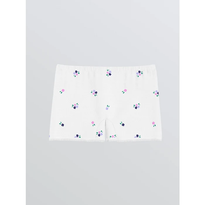 LCW Kids Beyaz Baskılı Kız Çocuk Boxer 3lü