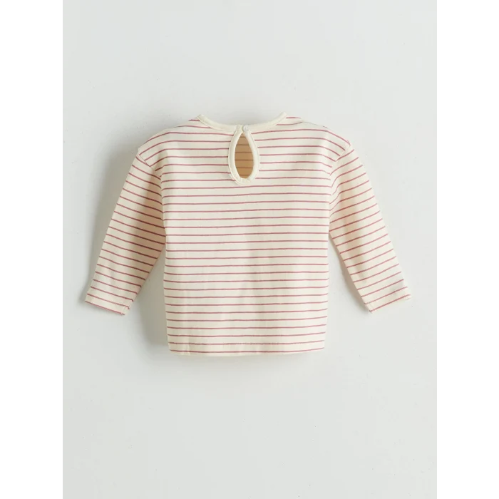 LCW baby Ekru Bisiklet Yaka Kız Bebek Bluz ve Tayt 2li