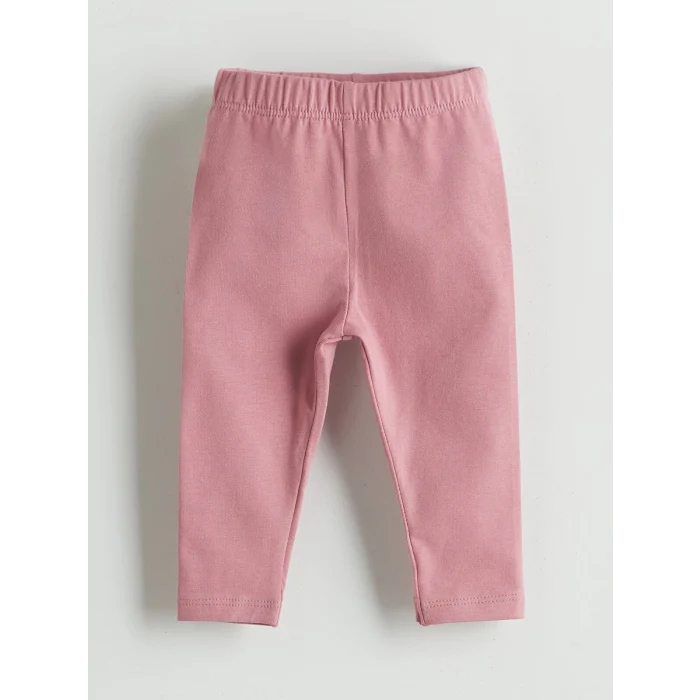 LCW baby Ekru Bisiklet Yaka Kız Bebek Bluz ve Tayt 2li