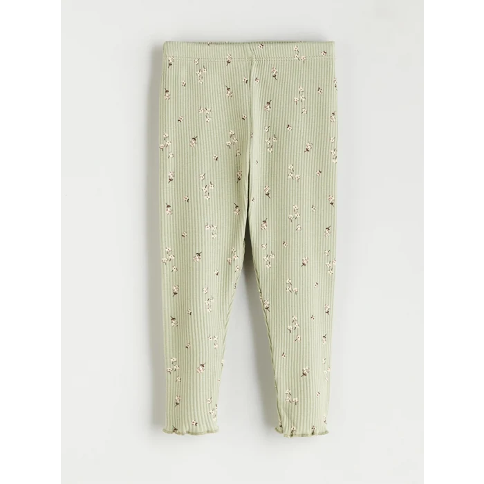 LCW baby Yeşil Bisiklet Yaka Kız Bebek Bluz ve Tayt 2li