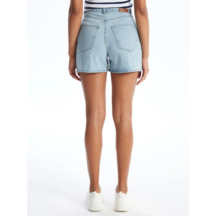 XSIDE Mavi Yüksek Bel Standart Fit Kadın Jean Şort