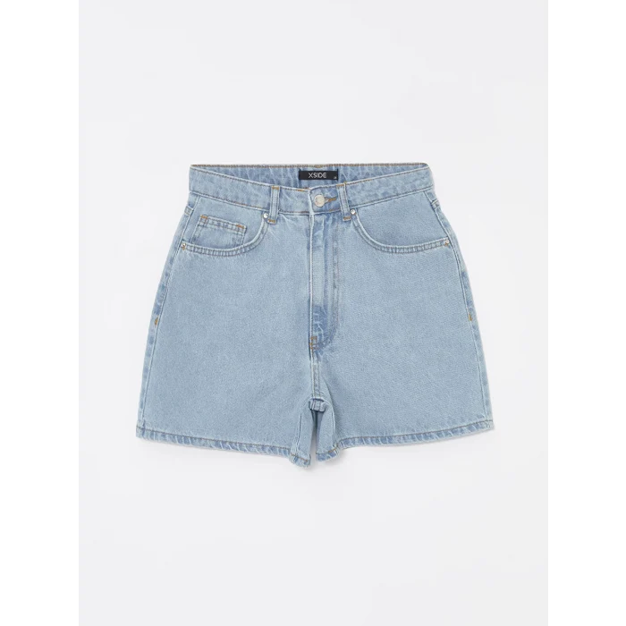 XSIDE Mavi Yüksek Bel Standart Fit Kadın Jean Şort