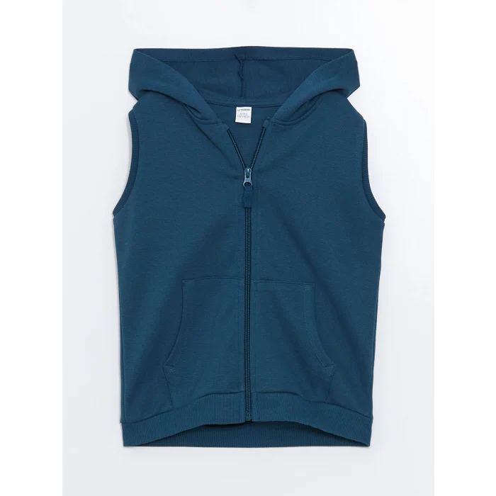 LCW Kids Petrol Kapüşonlu Erkek Çocuk Yelek