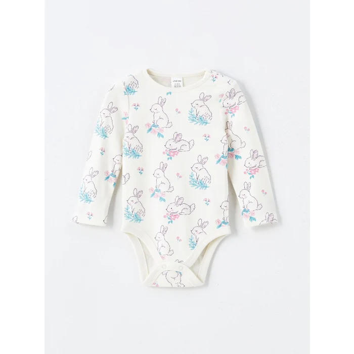 LC WAIKIKI Pembe Bisiklet Yaka Kız Bebek Çıtçıtlı Bodysuit 2li