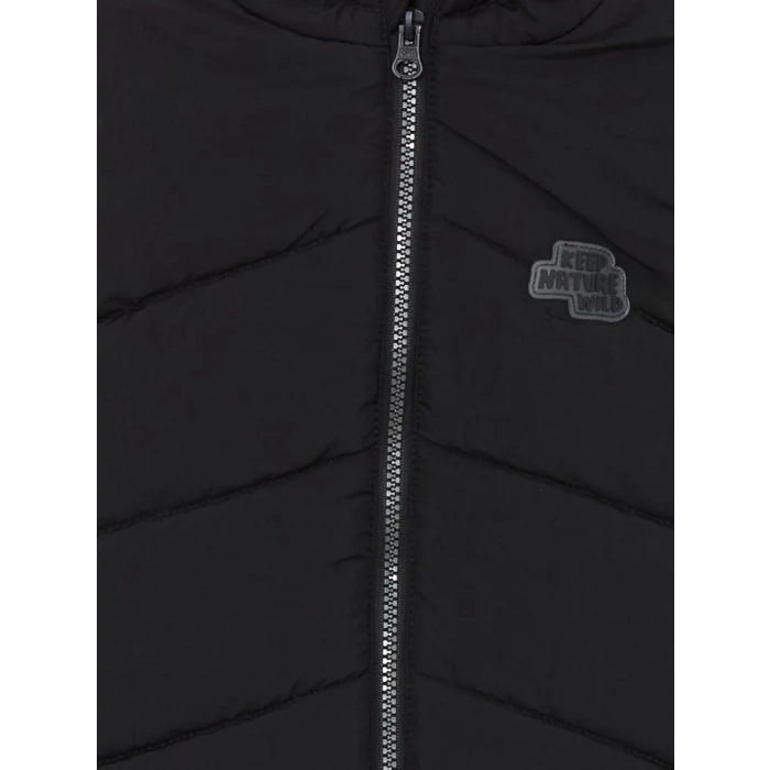 LCW Kids Siyah Kapüşonlu Baskılı Erkek Çocuk Şişme Yelek