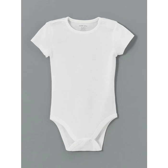 LCW baby Ekru Organik Kumaş Erkek Bebek Çıtçıtlı Bodysuit 2li