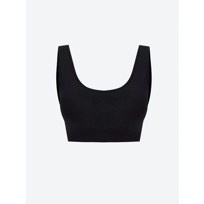 LCW DREAM Siyah Balensiz Dolgusuz Düz Seamless Sporcu Sütyen