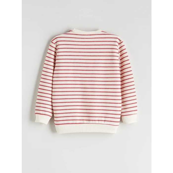 LCW Kids Bej Çizgili Erkek Çocuk Sweatshirt ve Eşofman Alt 2li