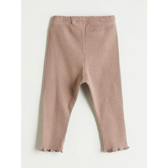 LCW baby Bej Bebe Yaka Uzun Kollu Baskılı Kız Bebek Sweatshirt ve Tayt 2li Takım