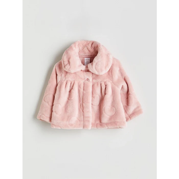 LCW baby Pembe Bebe Yaka Kız Bebek Pelüş Mont