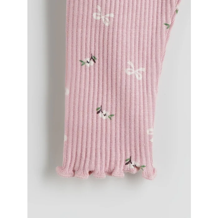 LCW baby Pembe Kurdele Detaylı Kız Bebek Kazak ve Tayt 2li