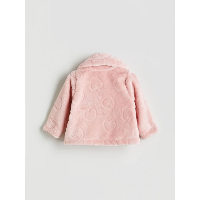 LCW baby Pembe Bebe Yaka Kız Bebek Pelüş Mont