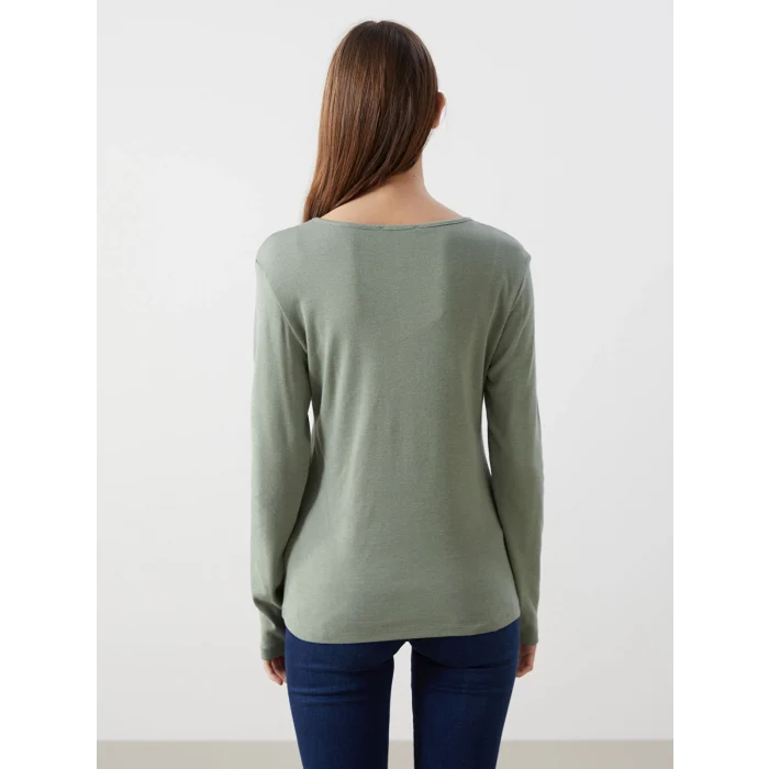 LCWAIKIKI Classic Yeşil Bisiklet Yaka Kadın Body