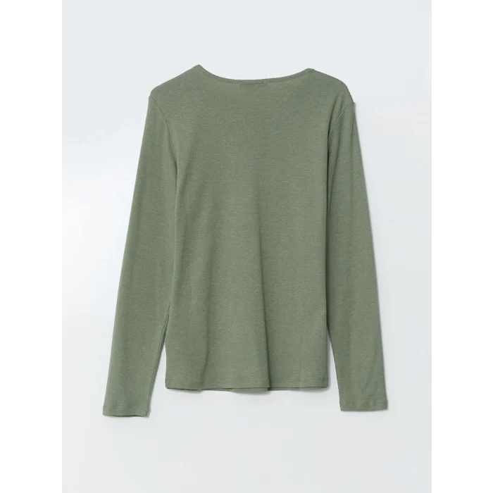 LCWAIKIKI Classic Yeşil Bisiklet Yaka Kadın Body