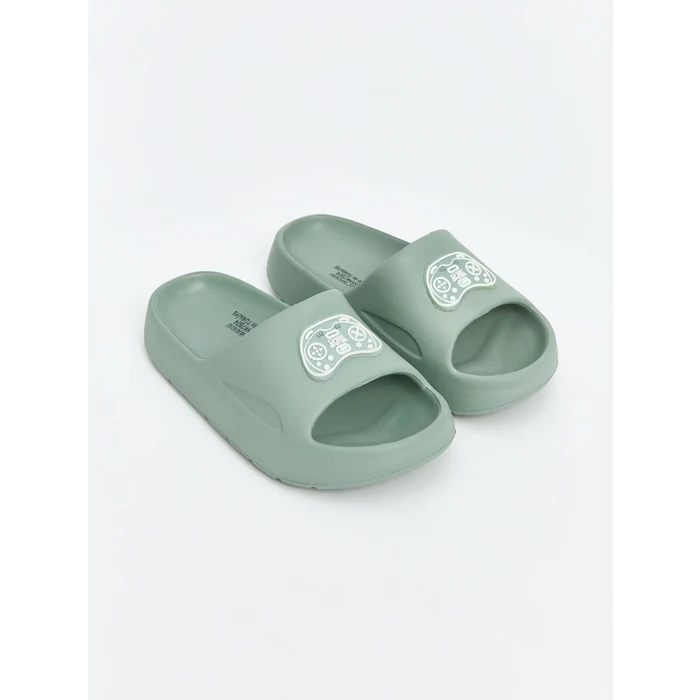 LCW STEPS Yeşil Baskılı Erkek Çocuk Terlik