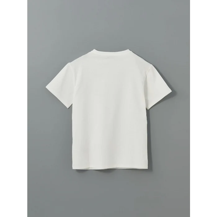 LCW Vision Ekru Bisiklet Yaka Baskılı Kadın Tişört