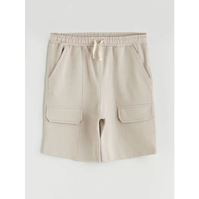 LCW Kids Gri Beli Lastikli Erkek Çocuk Kargo Şort