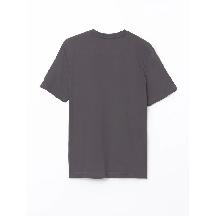 XSIDE Antrasit Bisiklet Yaka Kısa Kollu Baskılı Penye Erkek Tişört