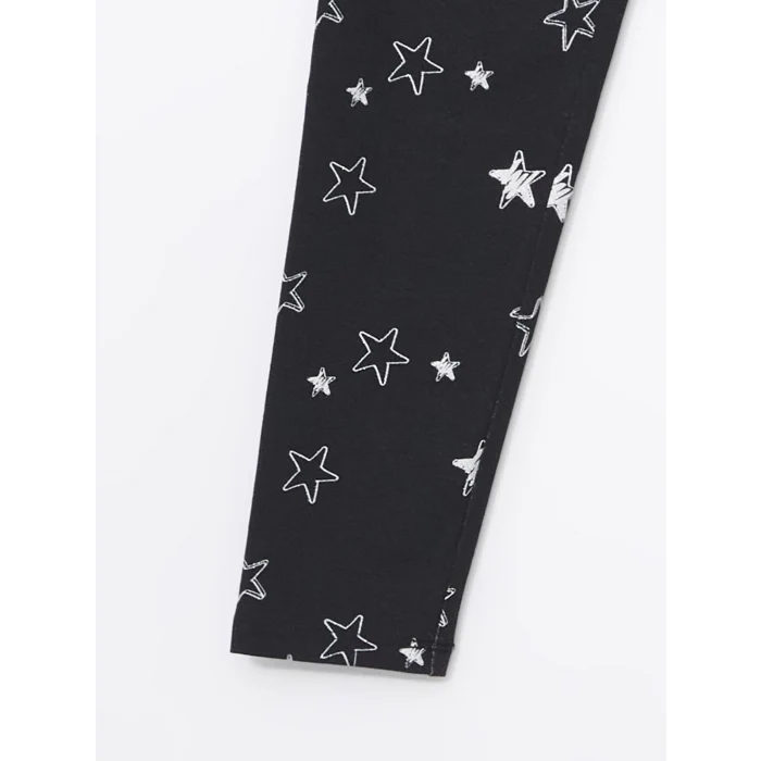 LCW Kids Siyah Beli Lastikli Kız Çocuk Tayt