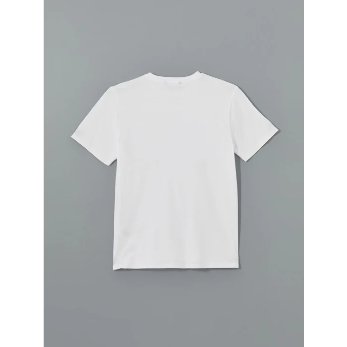 LCW Vision Beyaz Bisiklet Yaka Baskılı Kadın Tişört