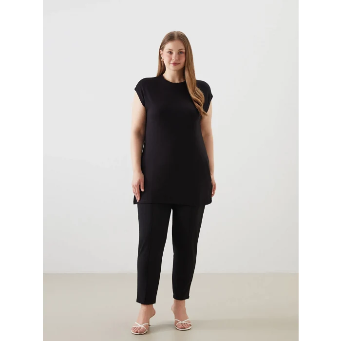 LCW Modest Siyah Bisiklet Yaka Kadın Tunik