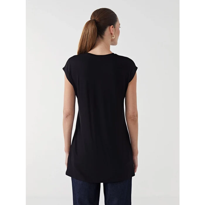 LCW Modest Siyah Bisiklet Yaka Kadın Tunik