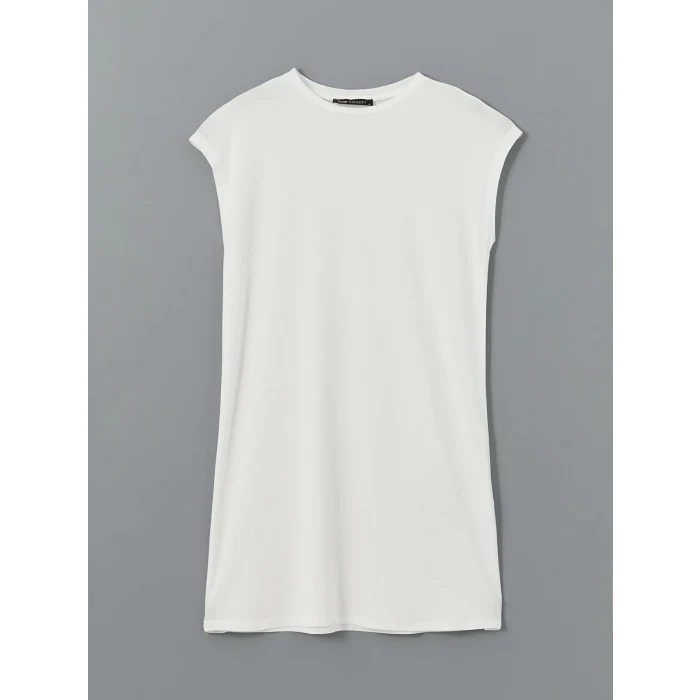 LCW Modest Beyaz Bisiklet Yaka Kadın Tunik