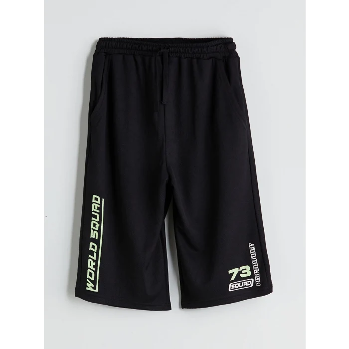 LCW Kids Siyah Beli Lastikli Erkek Çocuk Kapri