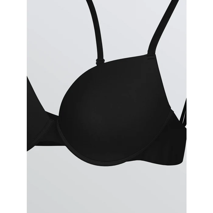 LCW DREAM Siyah Balenli Yarım Dolgulu Tişört Sütyen